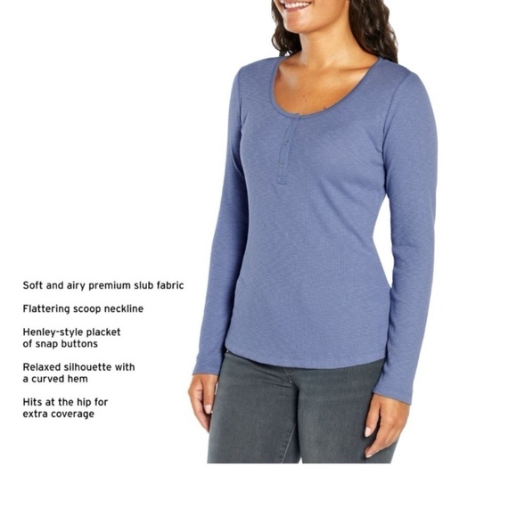 NWT Eddie Bauer Scoop Snap Henley - Picture 2 of 7